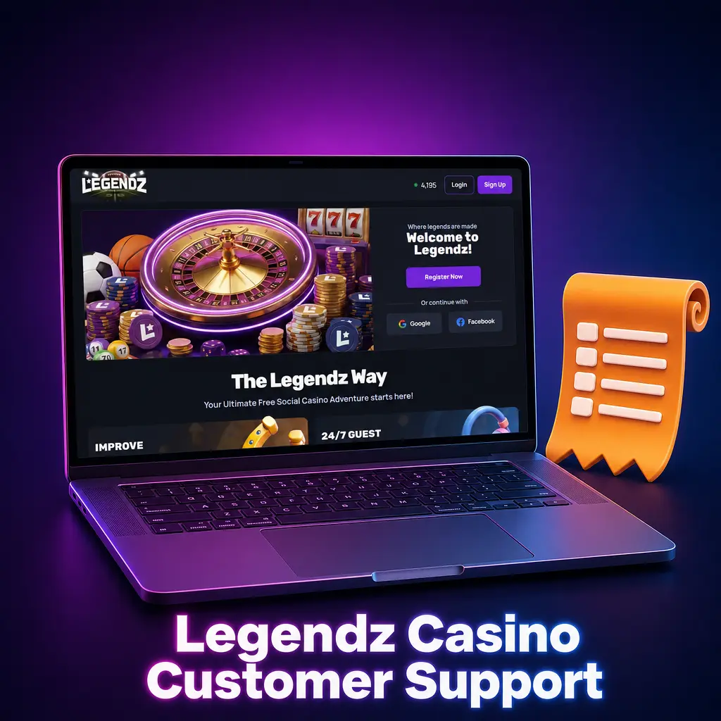Legendz Casino 24/7 customer support: live chat, email, FAQ library, and X updates for account and payment help.