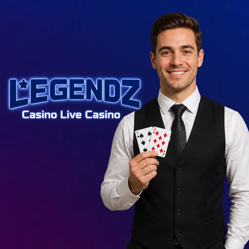Legendz Casino Live Casino featuring live-streamed roulette, blackjack, baccarat, poker, and game shows with real human dealers.