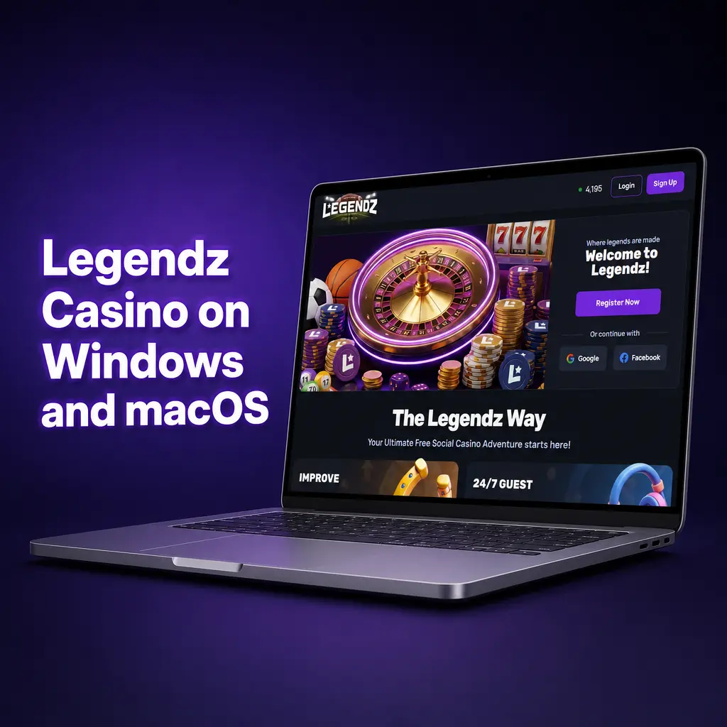 Legendz Casino browser-based platform on Windows and macOS with full sportsbook and casino features, no download required