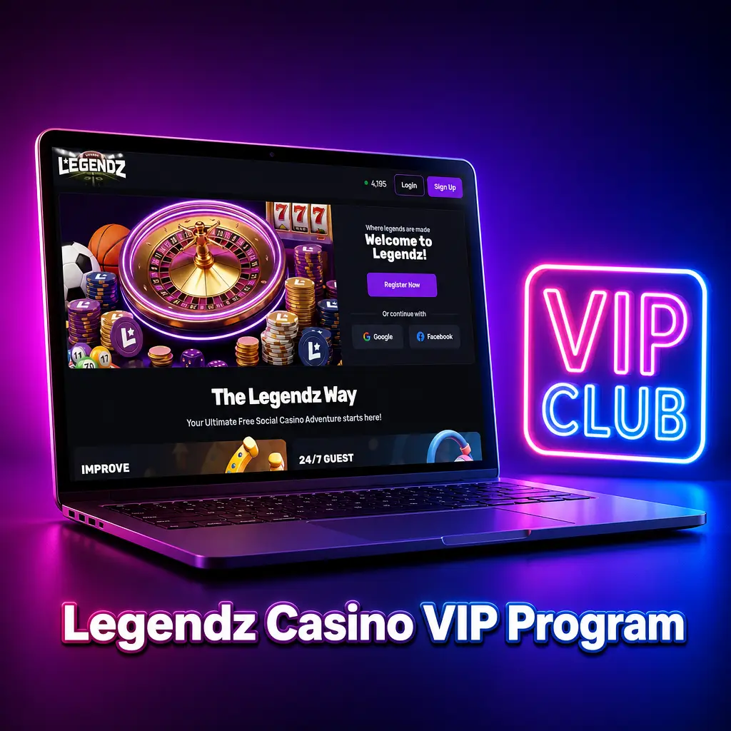 Legendz Casino VIP Program with 5 tiers from Bronze to invite-only Legendz status and exclusive player rewards