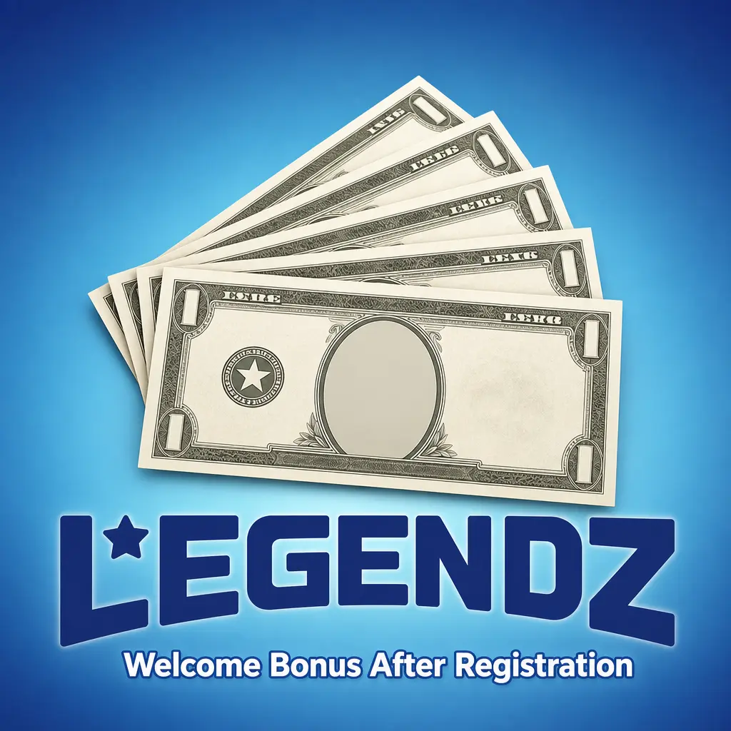 Legendz Casino welcome bonus: 500 Gold Coins and 3 Sweeps Coins free after registration, no purchase necessary