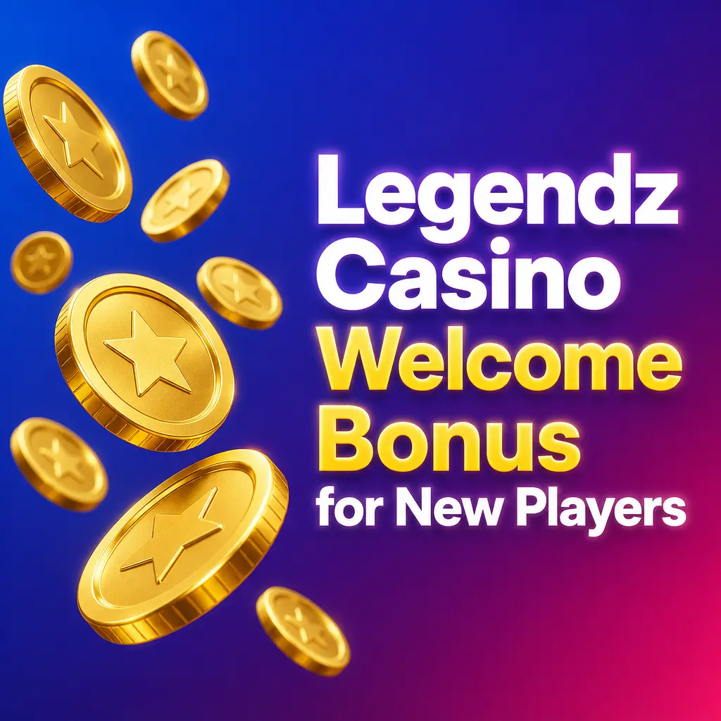 Legendz Casino welcome bonus screen showing Casino and Sports package options with Gold Coins and Sweeps Coins for new players